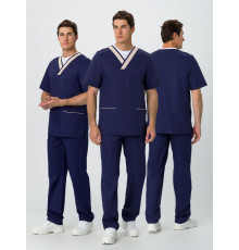 Костюм мужской MedLine Марк (тк.Смесовая,120), т.синий/бежевый